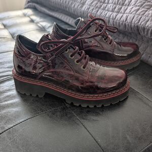 Women's Burgundy Patent Leather Loafers